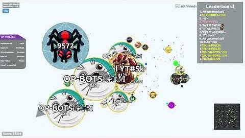 AGAR.IO SERVER TAKEOVER WITH BOTS #6 || OP-BOTS.COM