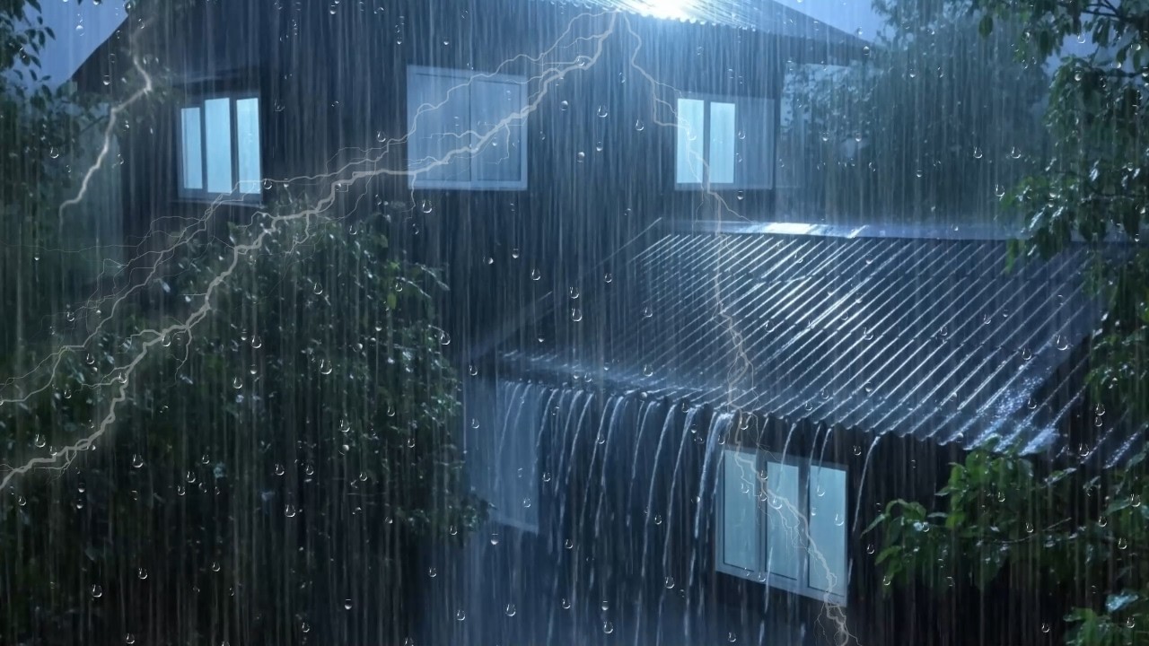 Quiet House in Heavy Rain 🌙 | 1H Sleep Support Sound