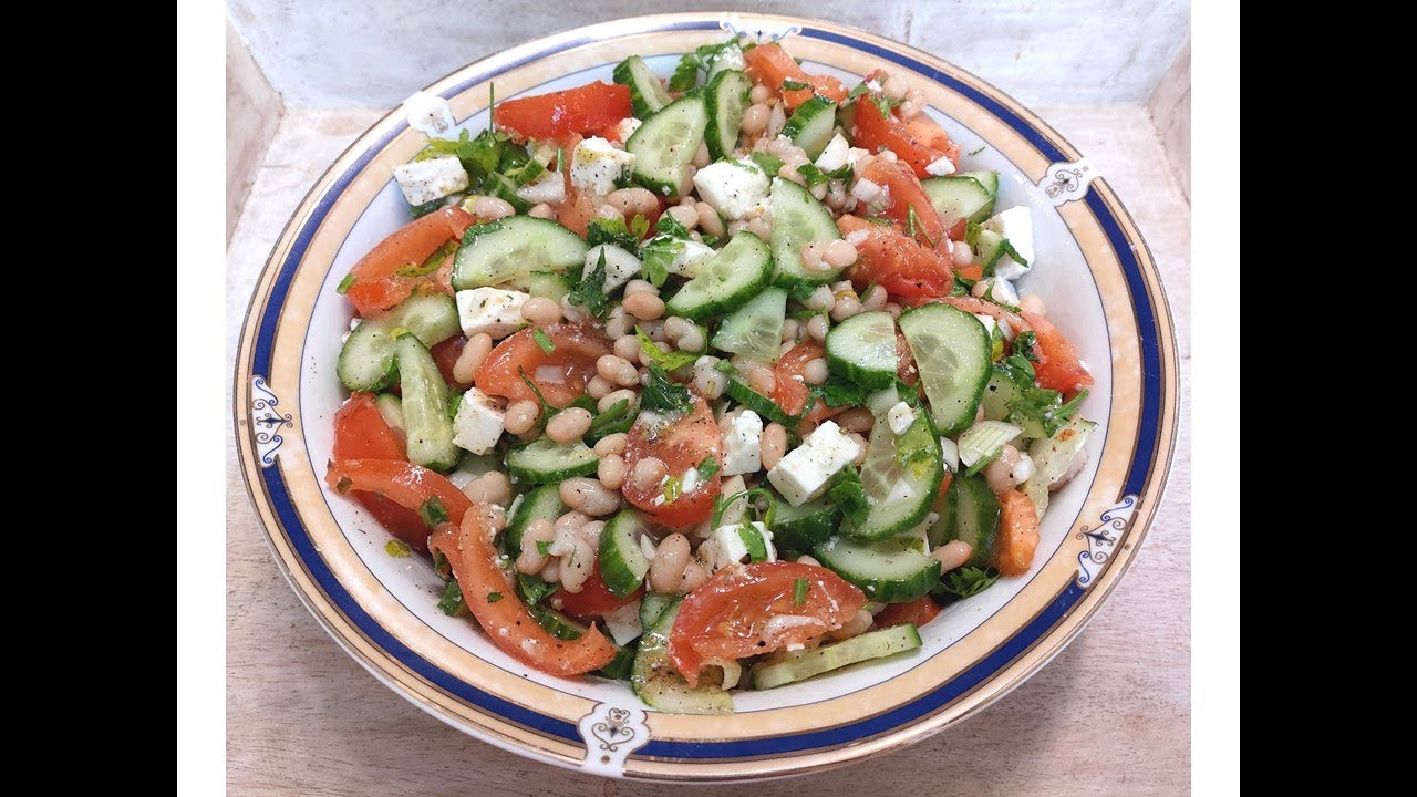 Salade méditerranéenne aux haricots blancs /Salată mediteraneană cu fasole /Mediterranean bean salad