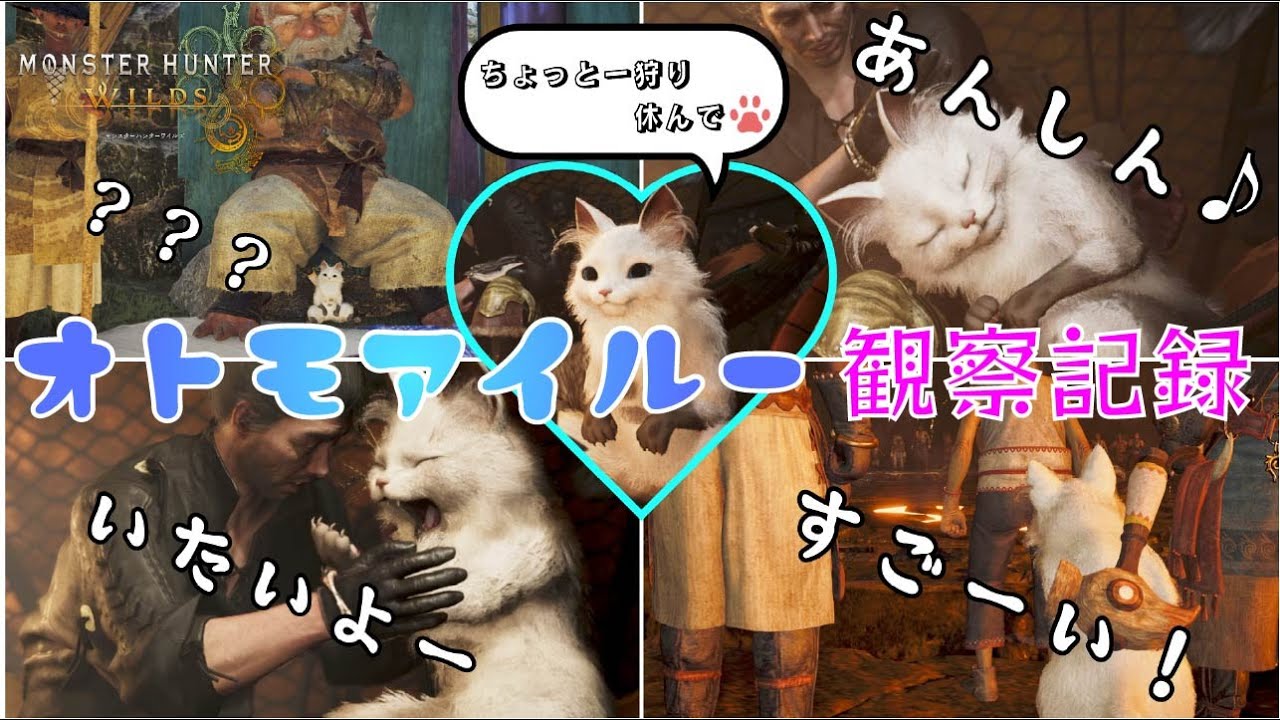 【モンハンワイルズ】オトモアイルー観察記録【かわいい】