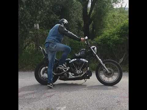 Harley Davidson kickstart shovelhead  sound chopper bobber