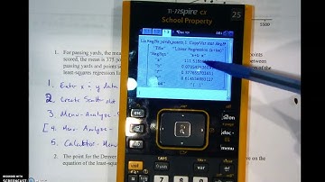 Stats 2.6 - Using TI-Nspire to Calculate Least Squares Regression Equation