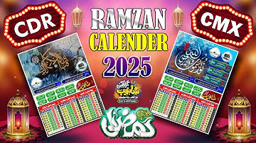 Ramzan Calendar 2025 CDR File Free Download | Ramadan Calendar CDR File Download P-2 | #ramzan