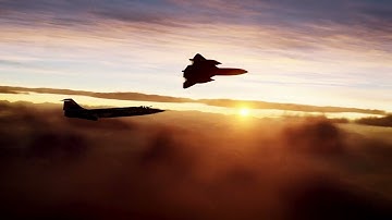 An F-104C Starfighter observes an SR-71 Blackbird during supersonic testing operations.