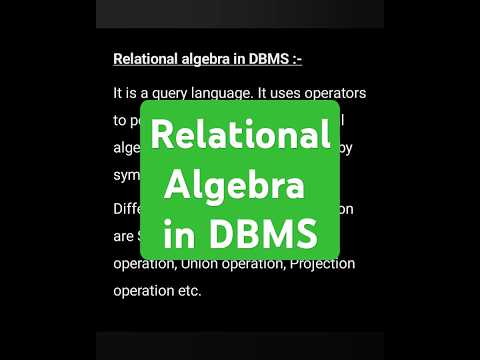 Relational algebra DBMS