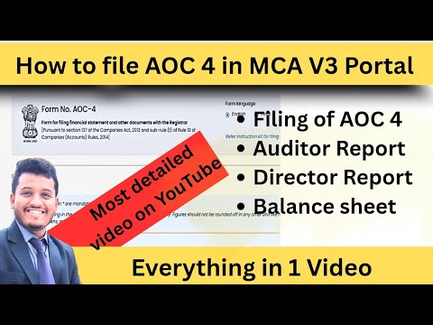 How to Fill AOC 4 in MCA V3 Portal ||Step by Step Filing ||Everything explained || Synopsis