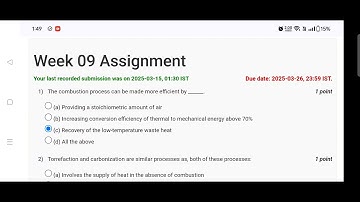 NPTEL week 9 Renewable Energy Engineering: Solar Wind and Biomass Energy Systems Assignment 9 2025