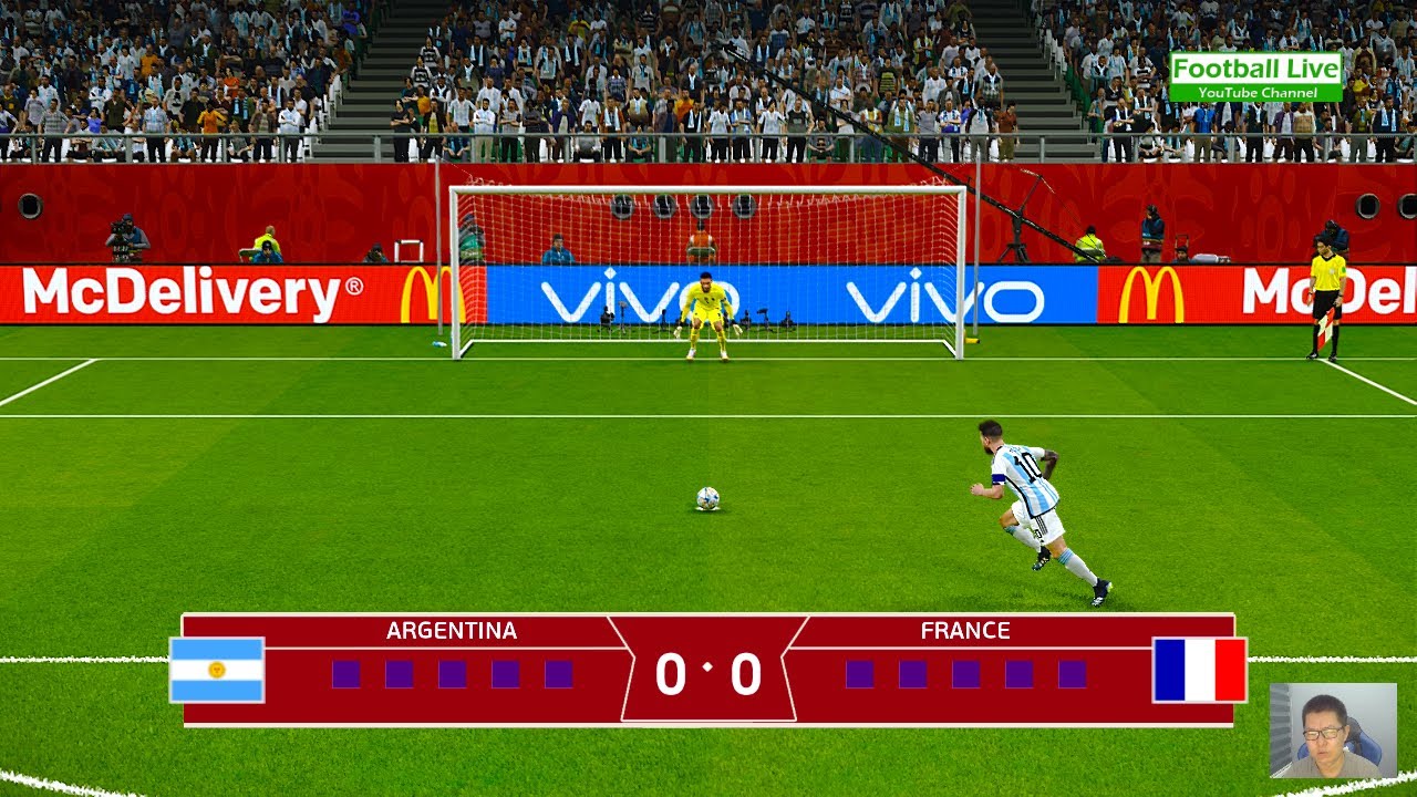 ⁣Argentina VS France - Penalty Shootout || Final FIFA World Cup 2022 | Messi vs Mbappe | PES Gameplay