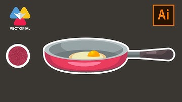 Pan with fried egg vector tutorial in Adobe Illustrator