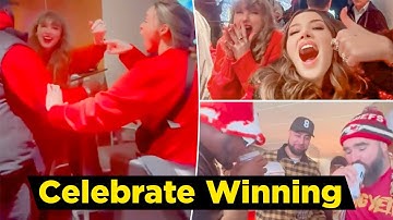 Taylor Swift Excitedly Hugs Kylie Kelce After Travis And Chiefs Win AFC Championship