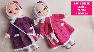 Amigurumi Türbanlı Safiş Kız Elbise yapımı 4. BÖLÜM (amigurumi doll tutorial)English subtitle