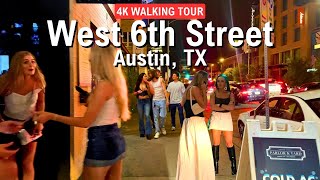 AUSTIN West Sixth Street Clubs and Nightlife 🇺🇸 Walk Texas 4K 2024