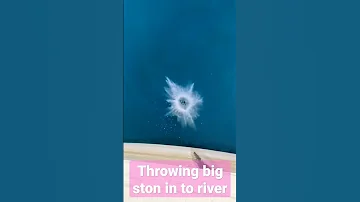 Throwing Big Rock In To Water Nature Water River Stone Amazing Funny 