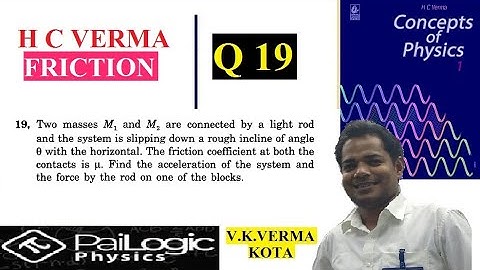 HC VERMA | FRICTION | chapter 6 | Q 19.Two masses M1 and M2 are connected by a light rod and the sys
