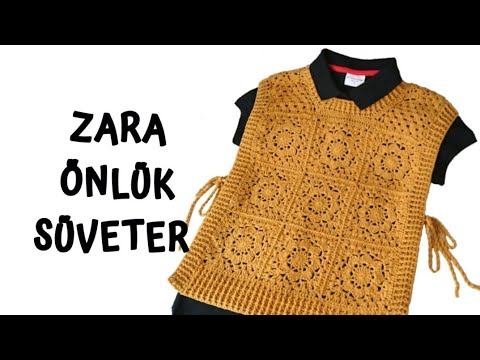 ZARA ÖNLÜK SÜVETER [S-M-L BEDEN] /ZARA SÜVETER / MOTİFLİ ÖNLÜK SÜVETER