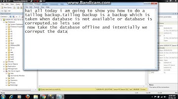 Taillog Backup Example Part I --SQL SERVER