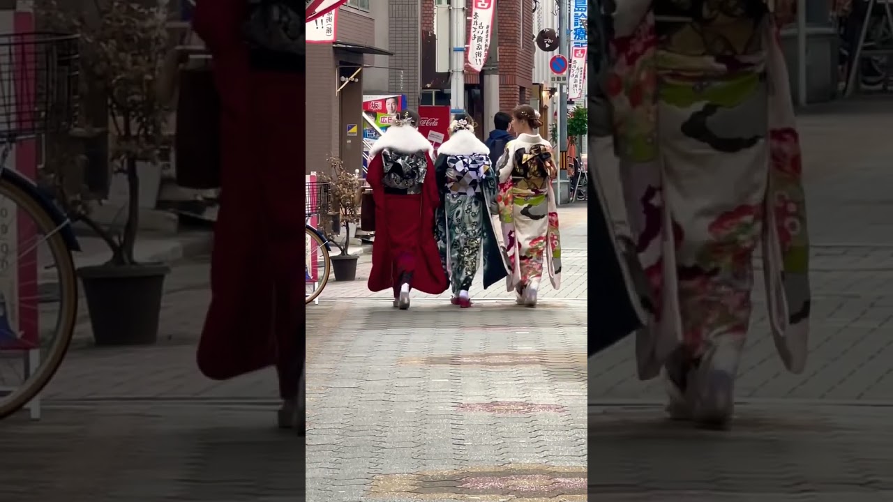 👘Beautiful Kimono Girls💖18Year AGE  became ADULT 👦👧 in Japan🇯🇵 #adult #festival #event #shorts