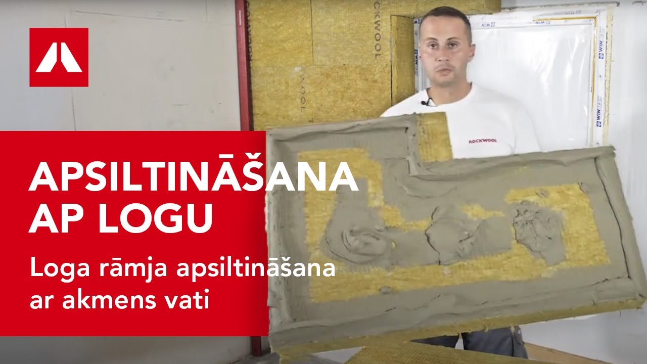 Apsiltināšana ap logu. Loga rāmja apsiltināšana ar akmens vati. 3 ...