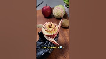 Simple Apple Carving Anyone Can Try! 🍎✨ | Amazing knife skills !🔪#shorts #foodart