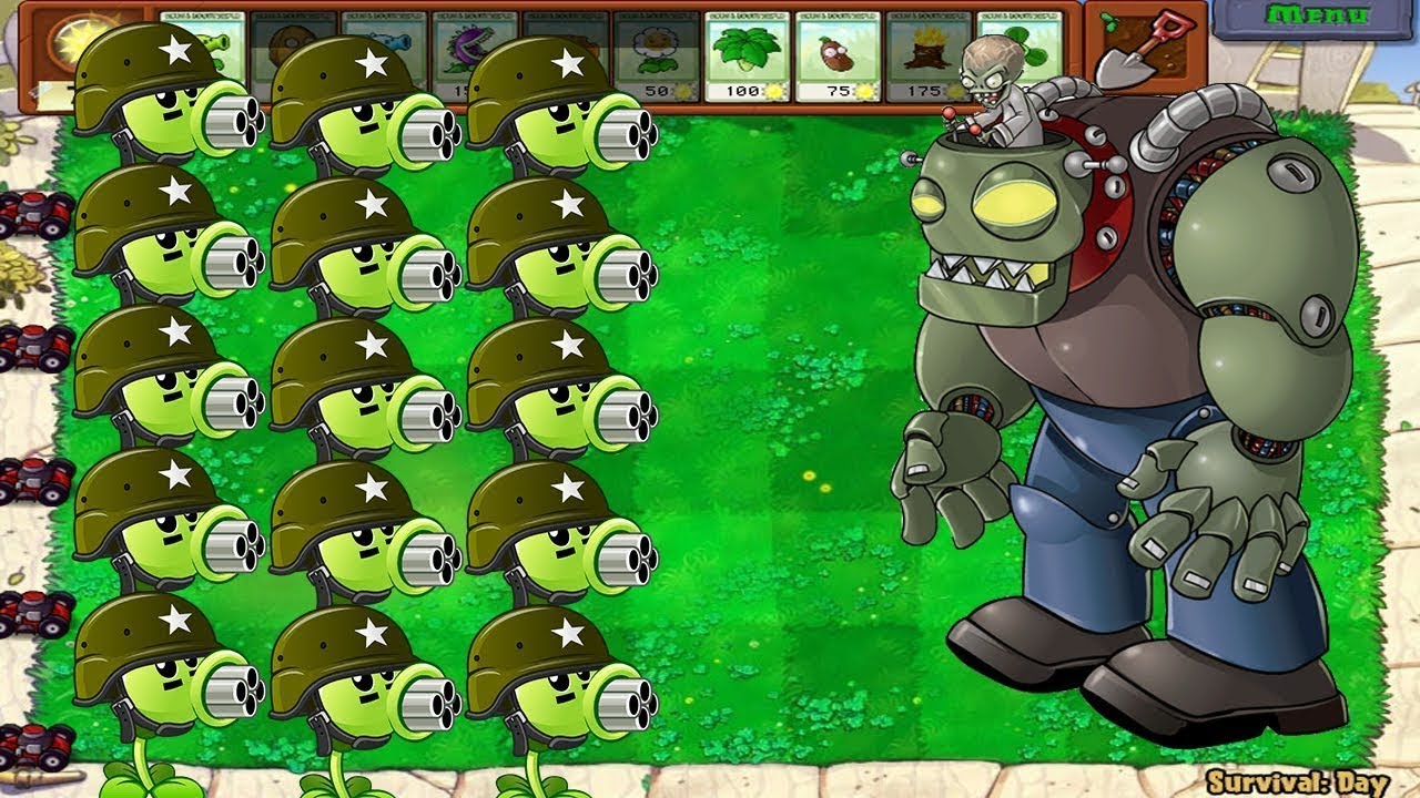 Plants vs Zombies Hack - Gatling Pea PVZ 2 PAK vs Dr. Zomboss - YouTube