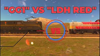 Train and rail yard - &quot;GG1&quot; vs new locomotive &quot;LDH RED&quot; - joc cu trenuri/ Trains games..