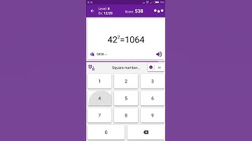 Math Tricks - Training mode - square numbers between 40 and 49 - level 008 (Number Keyboard)