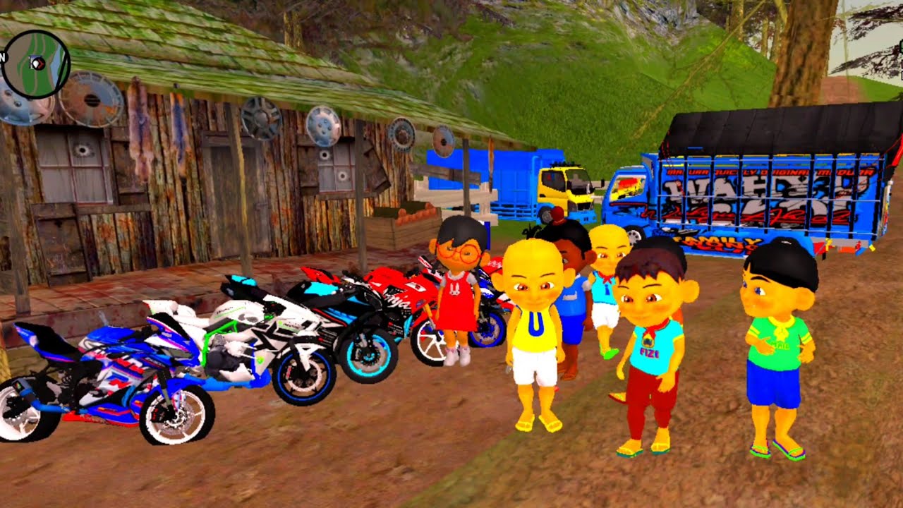 Upin & ipin Sunmori diRumah Hutan bawa Semua Truk Oleng dan Motor Sport 🤣🤫 Dunia Oyya