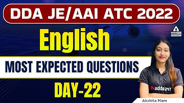 DDA JE/AAI ATC 2022 | English | Most Expected Questions #22