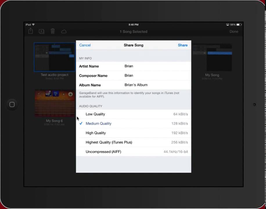 GarageBand - Sharing Your Audio File with Others - YouTube