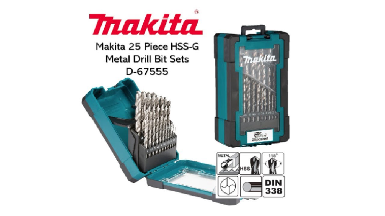 Unbox” - Makita D-67555 25-Piece HSS-G Straight Shank Metal Drill Bit Sets  ( 1 - 13mm ) - YouTube