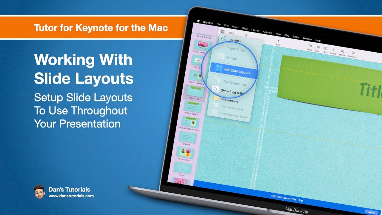 Работа с макетами слайдов в Keynote на Mac