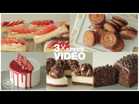 #<strong>90</strong> 케이크, 디저트 베이킹 영상 3배속으로 몰아보기 : 3x Speed Cake, <strong>Dessert</strong> Baking Video | Cooking tree