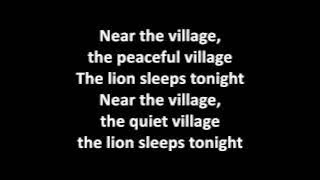 The Tokens - The Lion Sleeps Tonight (lyrics in screen)