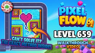 Pixel Flow - Level 659 Walkthrough Solution (Heart Baloon) 