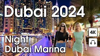 DUBAI 🇦🇪 Walking Tour Marina Night. Guide to the best places Dubai