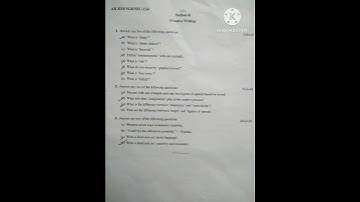 B.A Burdwan University 3rd Semester English Honours SEC -1|| Creative Writing 2023 Question