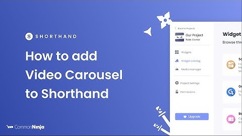 How to add a Video Carousel to Shorthand