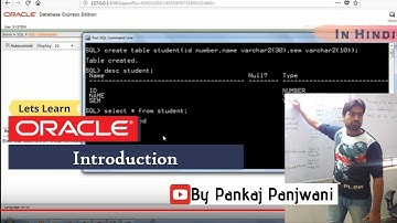 Oracle in Hindi By Pankaj Panjwani  #1 Introduction