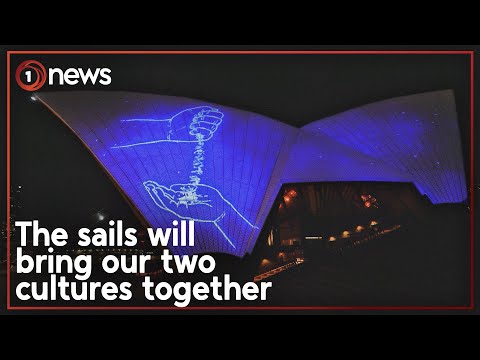 Sydney opera house lights up with māori and torres strait islander art | 1news