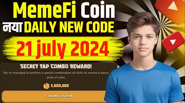 MemeFi daily combo 21 july | MemeFi secret tap combo | MemeFi secret combo today | #memeficombo