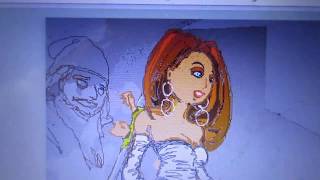 Muro painting: Beautiful Fantasy Elf tied up by Dwarves