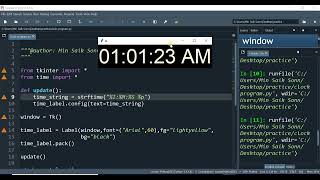 Tkinter clock program with python