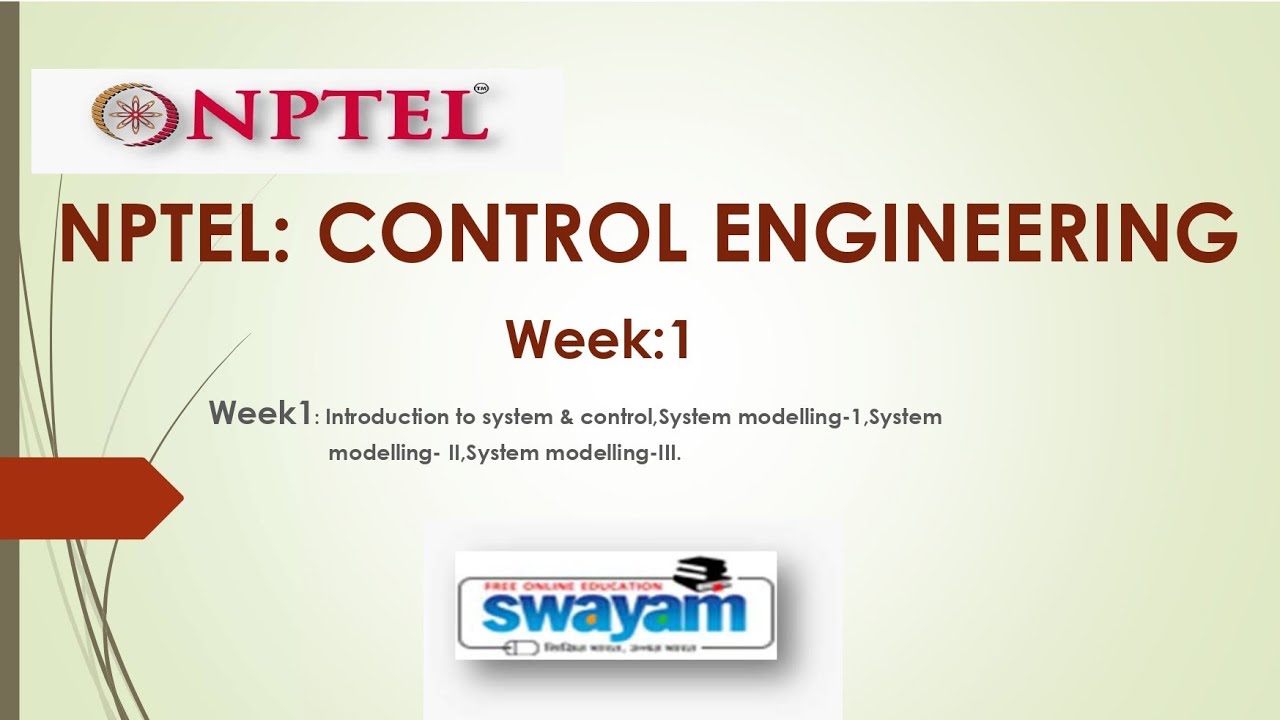 Control Engineering Week 1 answer |NPTEL solution ||Assignment 1 - YouTube