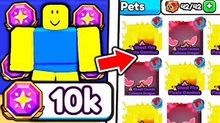 RICH NOOB TRADES 10,000 TOKENS To Get STRONGEST PETS in Roblox Arm Wrestle Simulator..