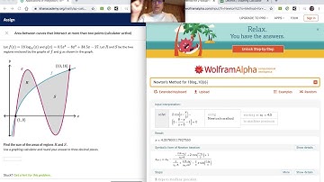 Area between curves that intersect at more than two points calculator active
