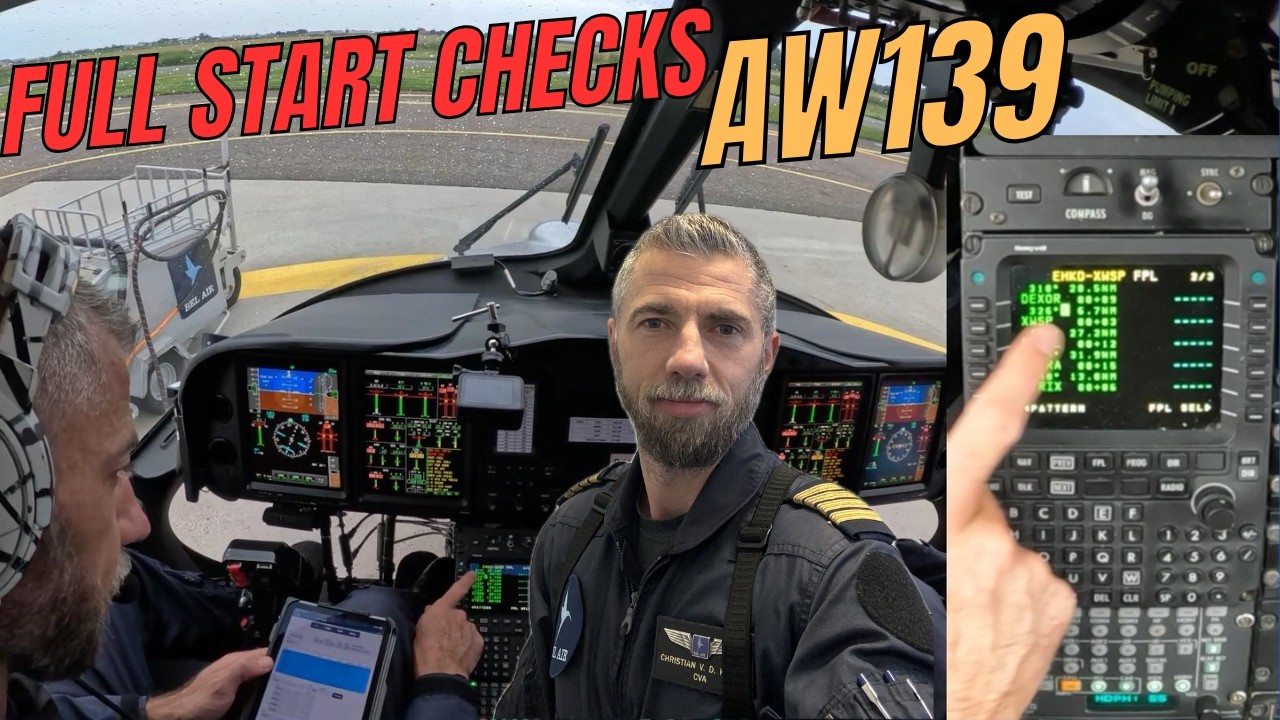 FULL START CHECKS | FMS PROGRAMMING | AW139 | FIRST FLIGHT OF THE DAY ...