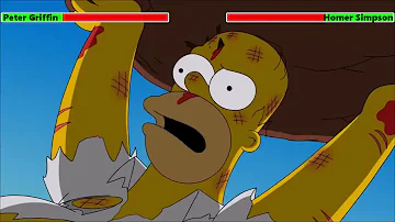 Peter Griffin vs. Homer Simpson with healthbars 2/2