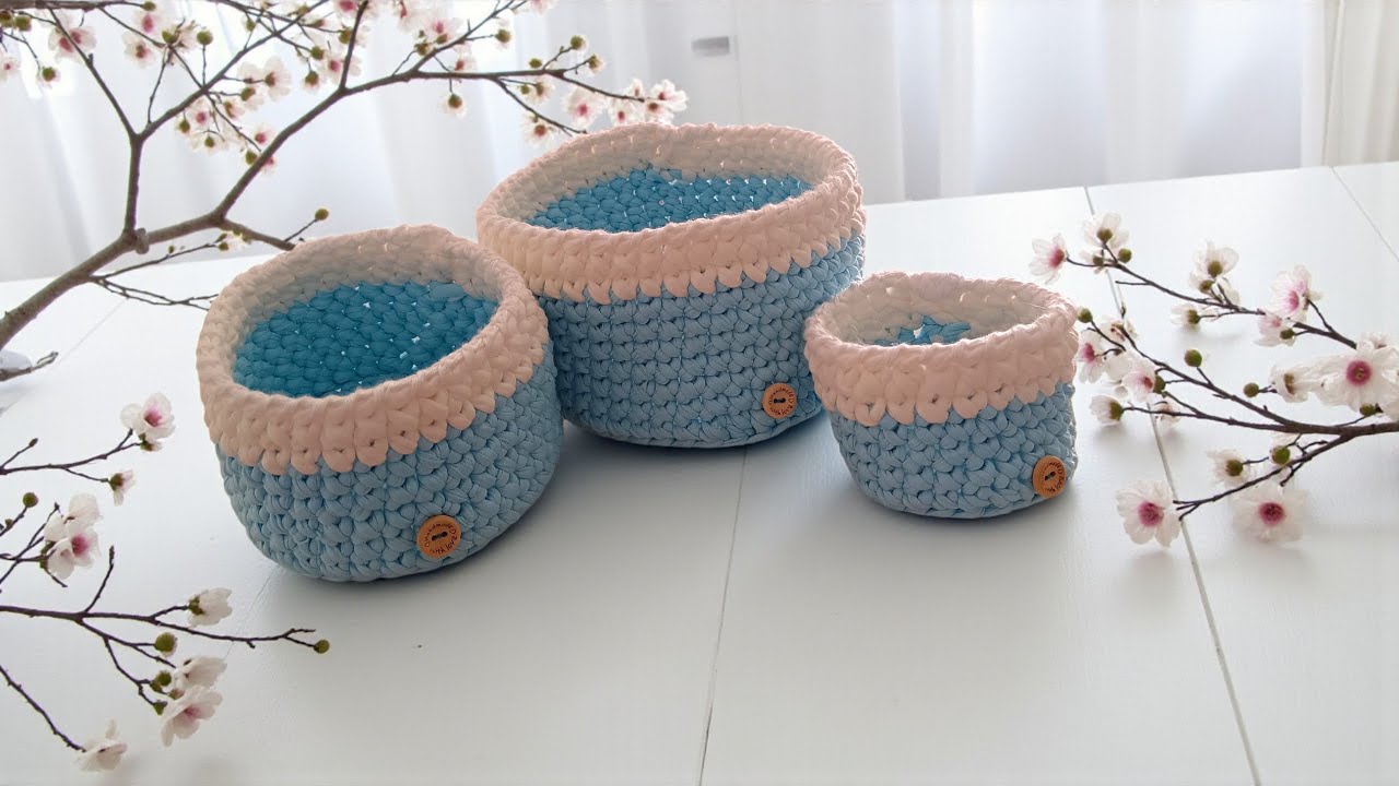 Coș croșetat rapid din fir gros | Tutorial pas cu pas | Organizator handmade elegant #home #basket