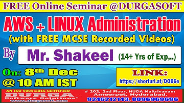 AWS + LINUX Administration (FREE Seminar) Online Training @ DURGASOFT