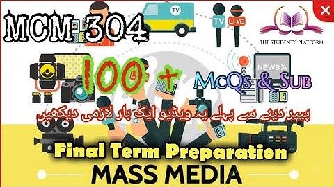 MCM304 || Final Term Preparation || McQs || Subjective Files || The Student
